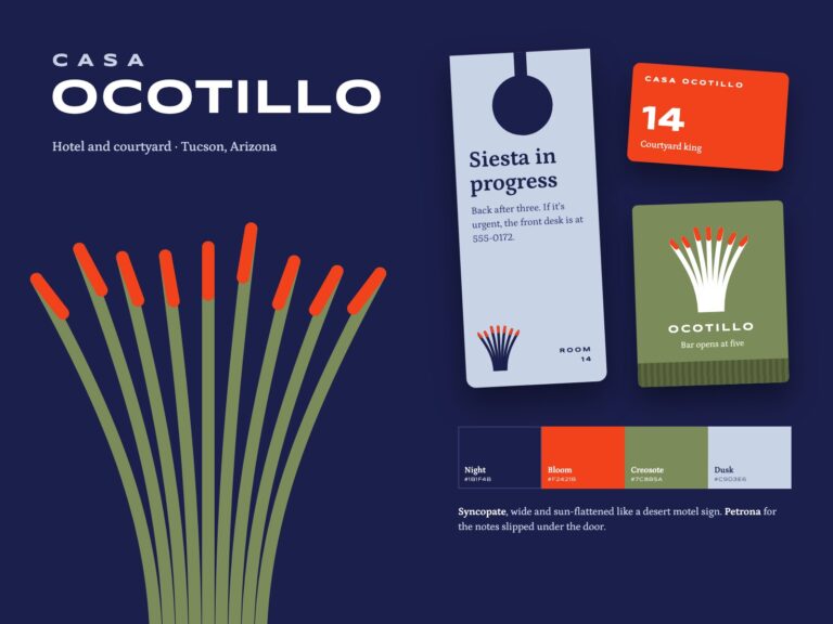 Concept: Casa Ocotillo, identity for a desert boutique hotel
