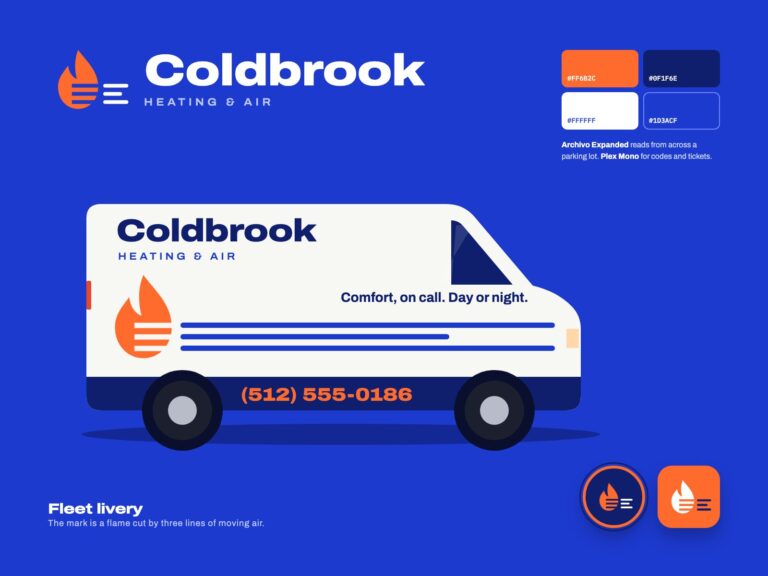 Concept: Coldbrook Heating & Air, fleet-ready identity for an hvac company