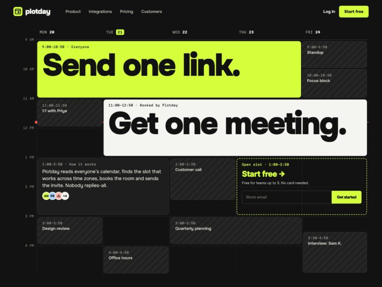 Concept: Plotday, launch site for a scheduling app