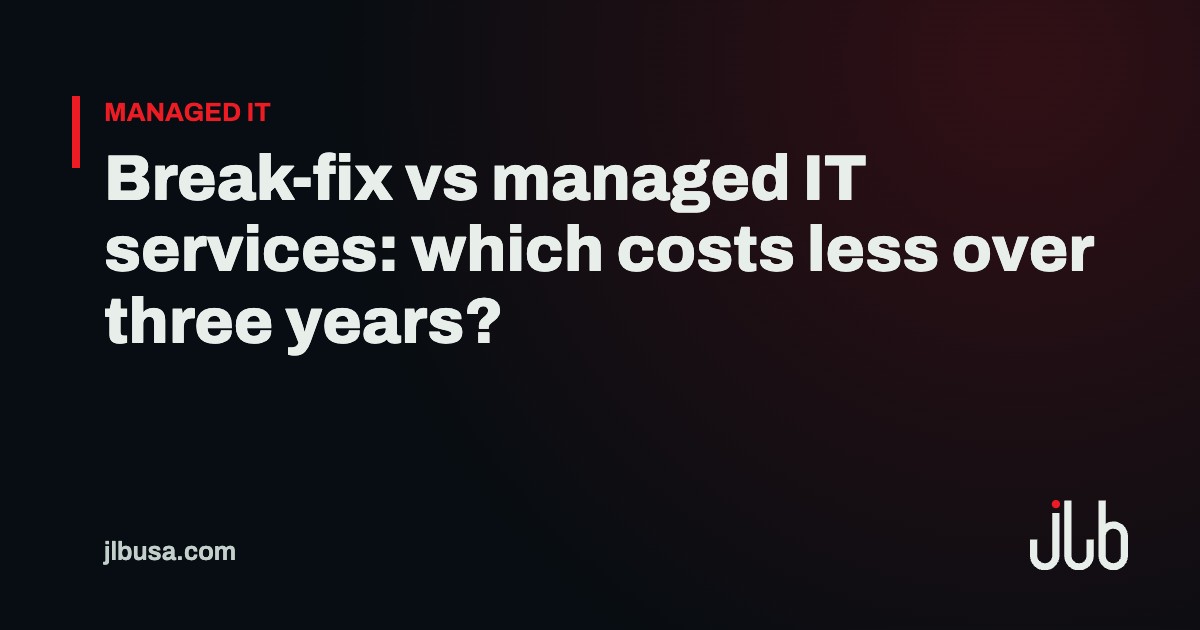 Break-fix vs managed IT services: which costs less over three years? | JLB USA