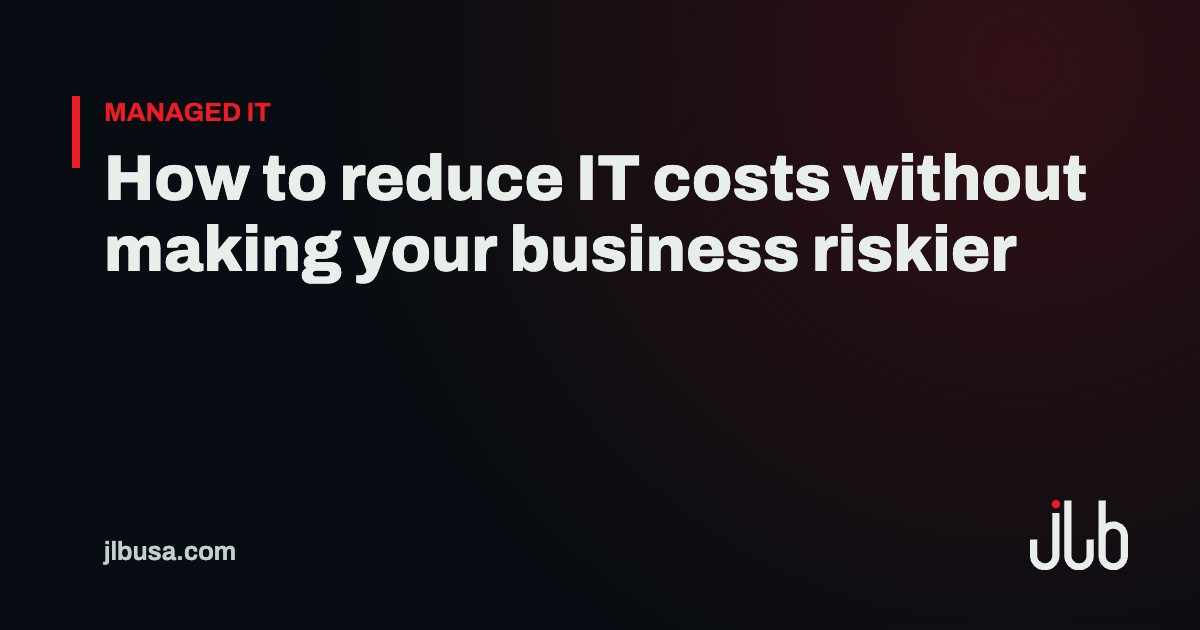 How to reduce IT costs without making your business riskier | JLB USA