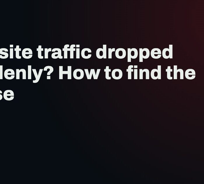 Website traffic dropped suddenly? How to find the cause